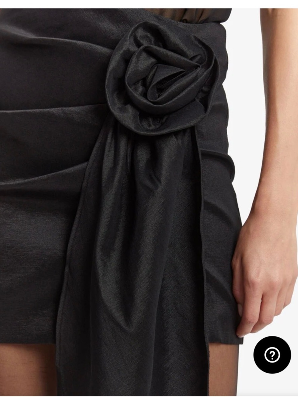 Bardot Carson Black Draped Mini Skirt with Rosette Sash - Picture 3 of 8
